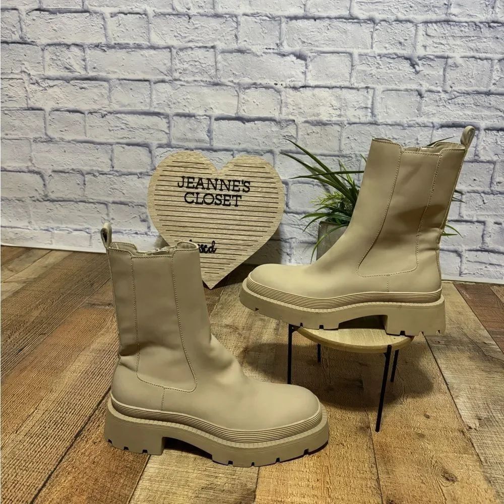 Zara Lug soles beige Boots size 38 - Picture 2 of 13